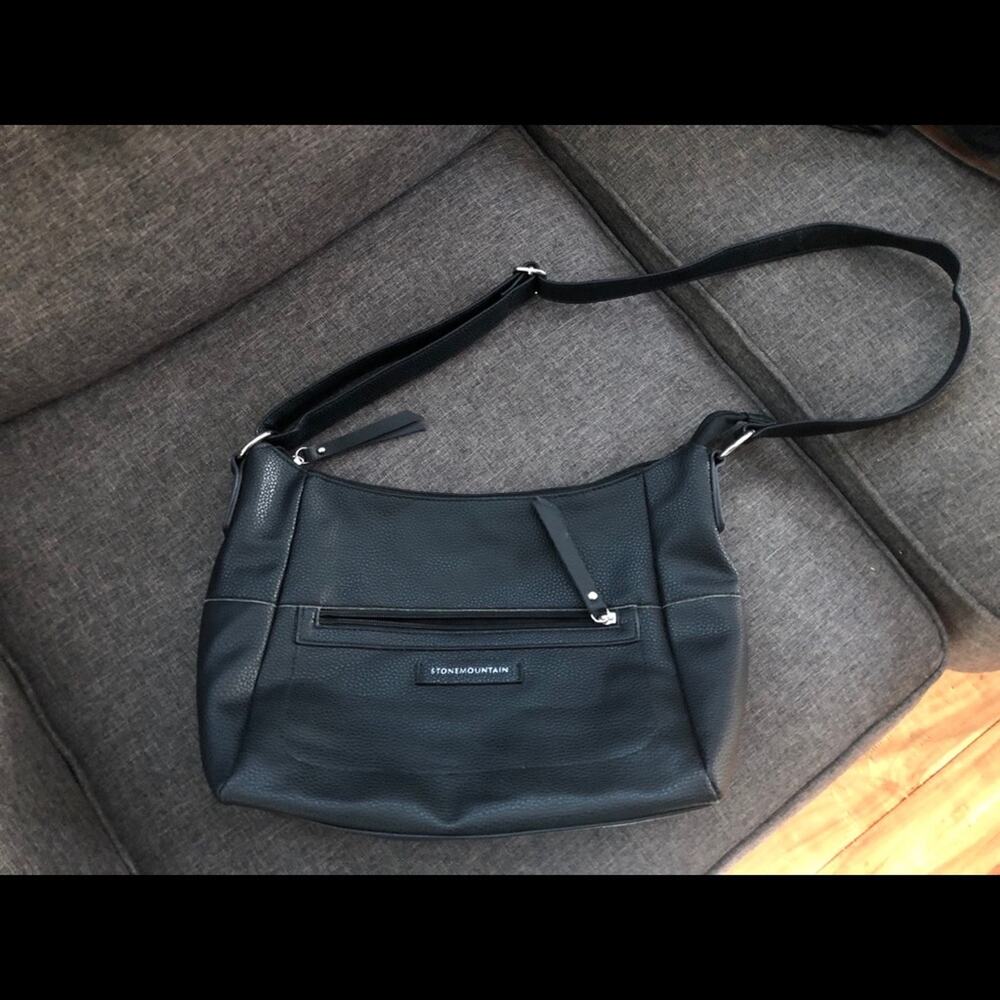 Stone Mountain black talia bonded leather bag